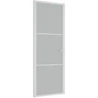 vidaXL Binnendeur 76x201,5 cm matglas en aluminium wit