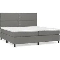 vidaXL Boxspring met matras stof donkergrijs 200x200 cm