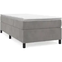 vidaXL Boxspring bed 90x200 cm fluweel lichtgrijs