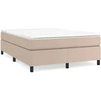 vidaXL Boxspring bed kunstleer cappuccinokleurig 140x200 cm