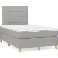 vidaXL Boxspring met matras stof lichtgrijs 120x200 cm