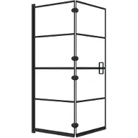 vidaXL Douchewand inklapbaar 120x140 cm ESG zwart