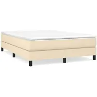 vidaXL Boxspring bed stof crèmekleurig 140x200 cm