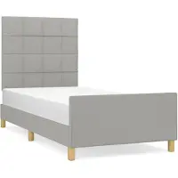 vidaXL Bedframe zonder matras 80x200 cm stof lichtgrijs