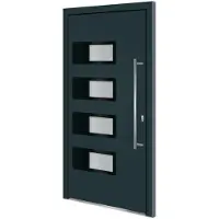 vidaXL Voordeur 110x210 cm aluminium en PVC antracietkleurig