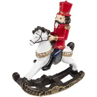Clayre & Eef Kerstdecoratie Notenkraker 18 cm Rood Polyresin Rood