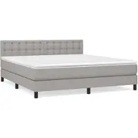 vidaXL Boxspring met matras stof lichtgrijs 180x200 cm