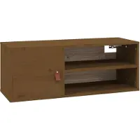 vidaXL Wandkast 80x30x30 cm massief grenenhout honingbruin