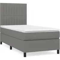 vidaXL Boxspring met matras stof donkergrijs 90x190 cm