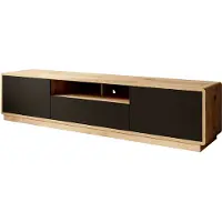 Meubella | TV-Meubel eiken mat zwart 200x40x45 cm