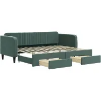 vidaXL Dagbed met uittrekbaar bed en lades, donkergroen, 80x200 cm, fluweel