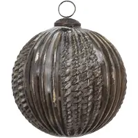 Clayre & Eef Kerstbal Ø 11 cm Bruin Glas Kerstdecoratie Bruin Kerstdecoratie