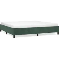vidaXL Bedframe zonder matras, donkergroen, 200x200 cm, fluweel