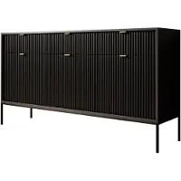 Meubella Dressoir mat zwart 154x39x83 cm goud hotel chique