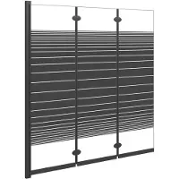 vidaXL Douchewand inklapbaar 3 panelen 130x130 cm ESG zwart
