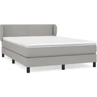 vidaXL Boxspringbed met matras, lichtgrijs, 140x200 cm, gestoffeerd