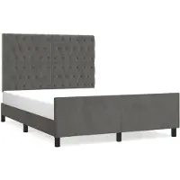 vidaXL Bedframe zonder matras, donkergrijs, 140x190 cm, fluweel