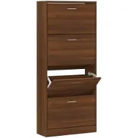 vidaXL Schoenenkast 63x24x147 cm bewerkt hout bruin eikenkleur