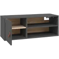 vidaXL Wandkast 80x30x30 cm massief grenenhout grijs