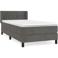 vidaXL Boxspring met matras fluweel donkergrijs 80x200 cm