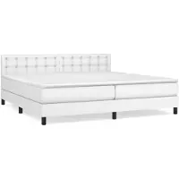 vidaXL Boxspring met matras kunstleer wit 200x200 cm