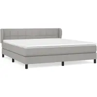vidaXL Boxspringbed met matras, lichtgrijs, 160x200 cm, gestoffeerd