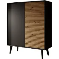 Meubella Dressoir Mat zwart 104x39x125 cm met deuren