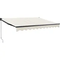 vidaXL Luifel uittrekbaar 3,5x2,5 m stof en aluminium crèmekleurig