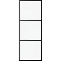 vidaXL Schuifdeur 3-panelen 76x205 cm ESG-glas en aluminium zwart
