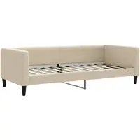 vidaXL Slaapbank 90x200 cm stof crèmekleurig