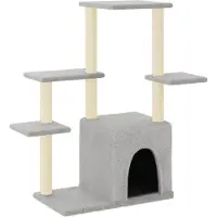 vidaXL Kattenmeubel met sisal krabpalen 97,5 cm lichtgrijs