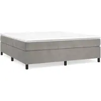 vidaXL Boxspring bed 180x200 cm fluweel lichtgrijs