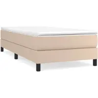 vidaXL Boxspring bed kunstleer cappuccinokleurig 100x200 cm