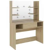 vidaXL Kaptafel met LED-verlichting 100x40x135 cm MDF eikenkleurig