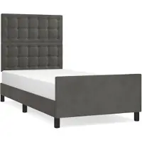 vidaXL Bedframe zonder matras 100x200 cm fluweel donkergrijs
