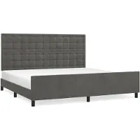 vidaXL Bedframe zonder matras 200x200 cm fluweel donkergrijs