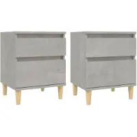 vidaXL Nachtkastjes 2 st 40x35x50 cm betongrijs