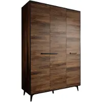 Meubella Kledingkast Frey - Donker eiken - Zwart - 135 cm