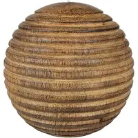 Clayre & Eef Kerstbal Ø 12 cm Bruin Hout Kerstboomversiering Bruin Kerstboomversiering