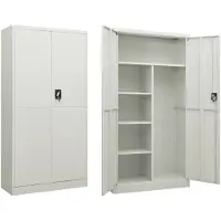 vidaXL Lockerkast 90x40x180 cm staal lichtgrijs