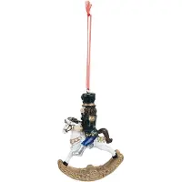 Clayre & Eef Kersthanger Notenkraker 10 cm Groen Kunststof Kerstbal Groen Kerstbal