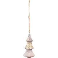 Clayre & Eef Kersthanger Kerstboom Ø 6x13 cm Goudkleurig Hout Kerstbal Goudkleurig Kerstbal