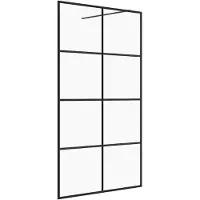 vidaXL Inloopdouchewand 115x195 cm ESG-glas transparant en zwart
