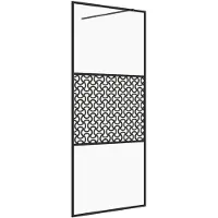 vidaXL Inloopdouchewand 100x195 cm ESG-glas transparant en zwart