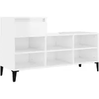 vidaXL Schoenenkast 102x36x60 cm bewerkt hout hoogglans wit