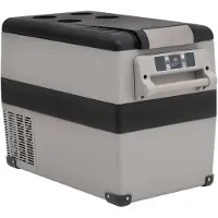 vidaXL Koelbox met handvat en adapter 55 L PP & PE zwart en grijs