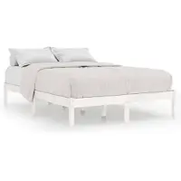 vidaXL Bedframe massief hout wit 150x200 cm
