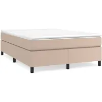 vidaXL Boxspring bed kunstleer cappuccinokleurig 140x190 cm