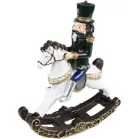 Clayre & Eef Kerstdecoratie Notenkraker 18 cm Groen Polyresin Groen