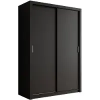 Meubella Kledingkast mat zwart - 150x62x215 - Kleerkast schuifdeuren